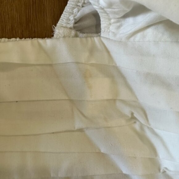 Abercrombie & Fitch White Square Neck Rouched Puff Sleeve Top- Size L - Picture 6 of 8